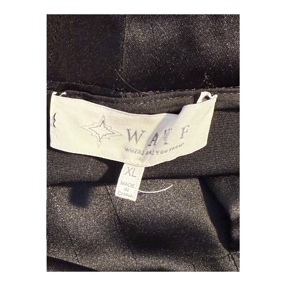 WAYF Women's XL Black Metallic Pinstripe Wide-Leg‎ Trousers Workwear Pants NWOT - Picture 3 of 7
